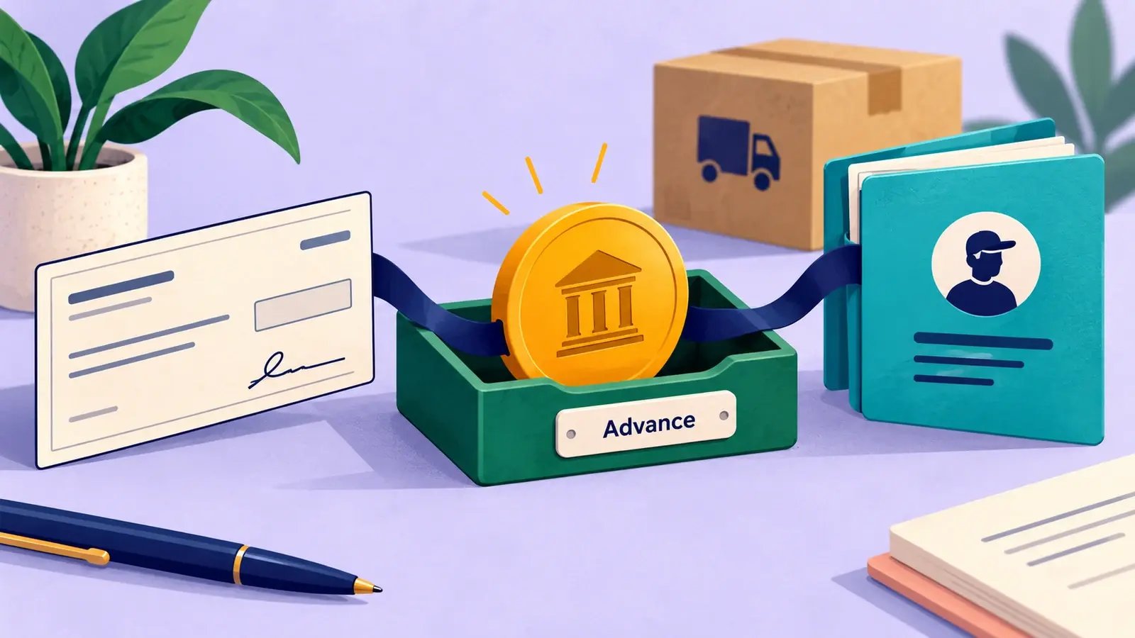 A vendor advance is held between its payment and matching credit record.
