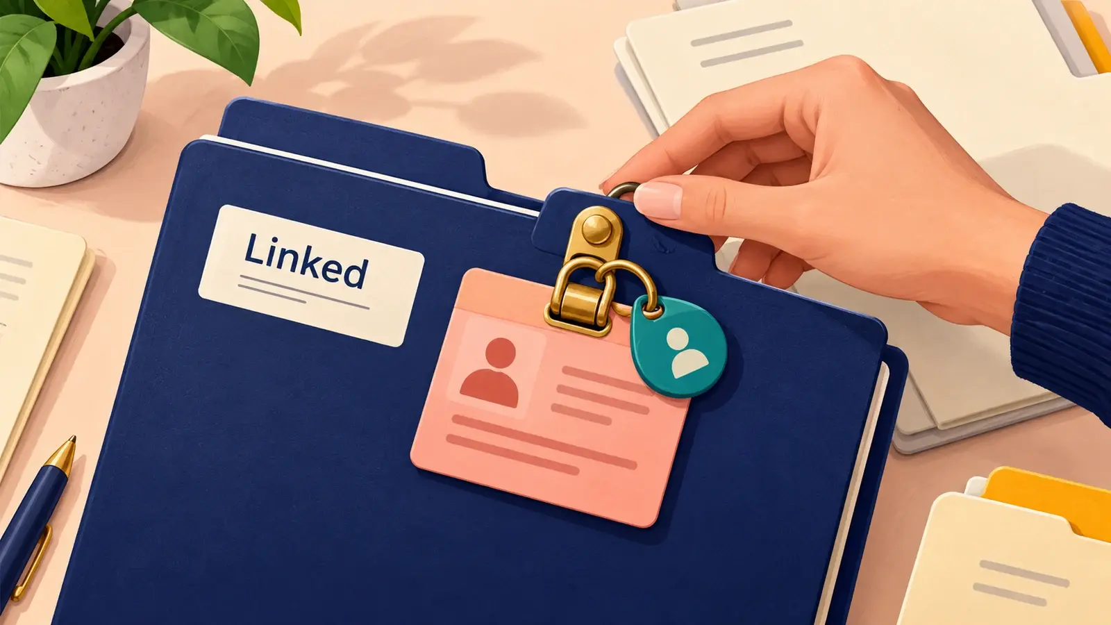 A child record stays attached to its parent through a protected link.